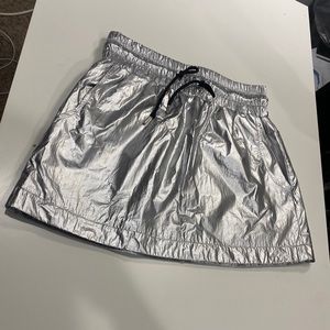 Metallic silver forever 21 mini skirt